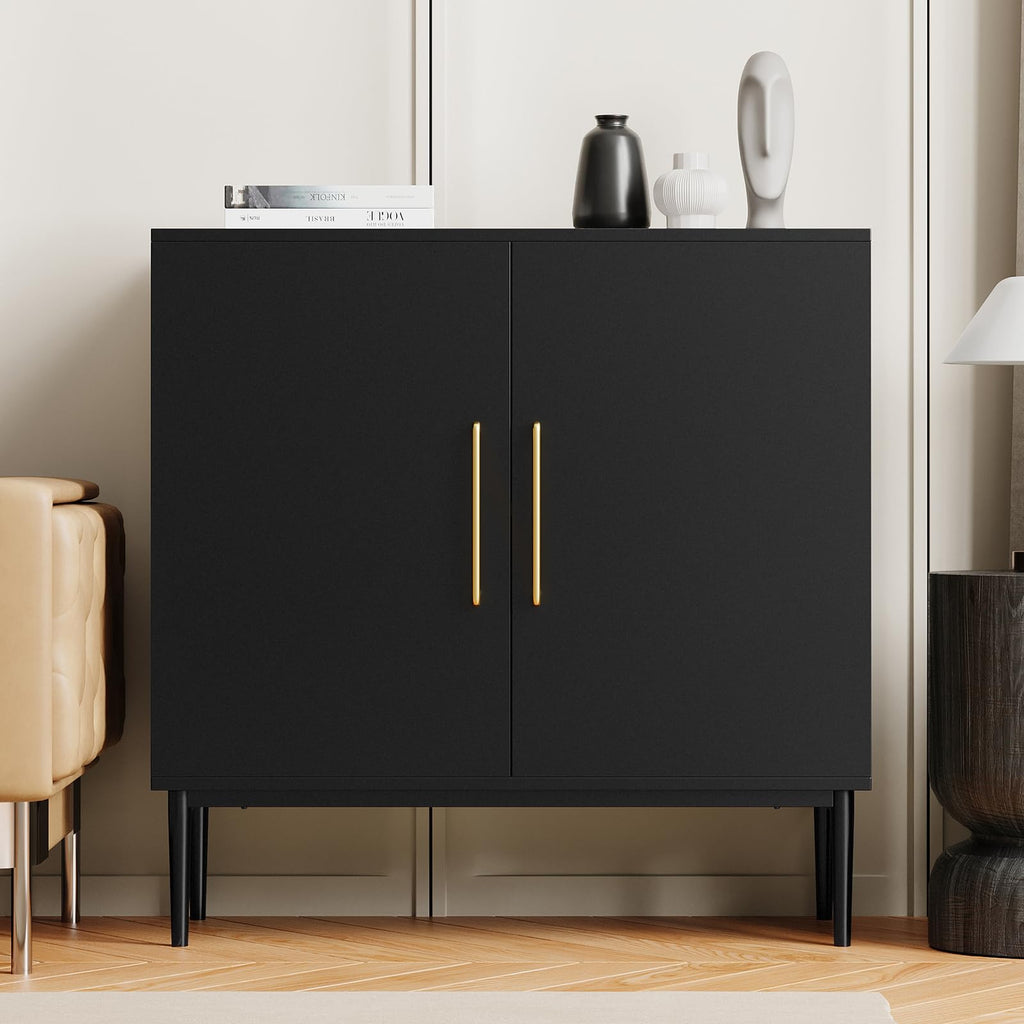 Fluted Storage Cabinet, Buffet Cabinet Sideboard, Modern Accent Cabinet Console Table for Entryway, Living Room
