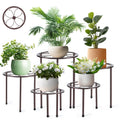Amaoot 5 Pack Metal Plant Stand, Iron Plant Stands for Indoor and Outdoor, Flower Pot Stands for Multiple Plant, Black Potted Plant Holder for Garden Home