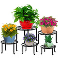 5 Pack Metal Plant Stands,Heavy Duty Potted Holder for Flower Pot,Indoor Outdoor Metal Rustproof Iron Garden Container Round Supports Rack for Planter