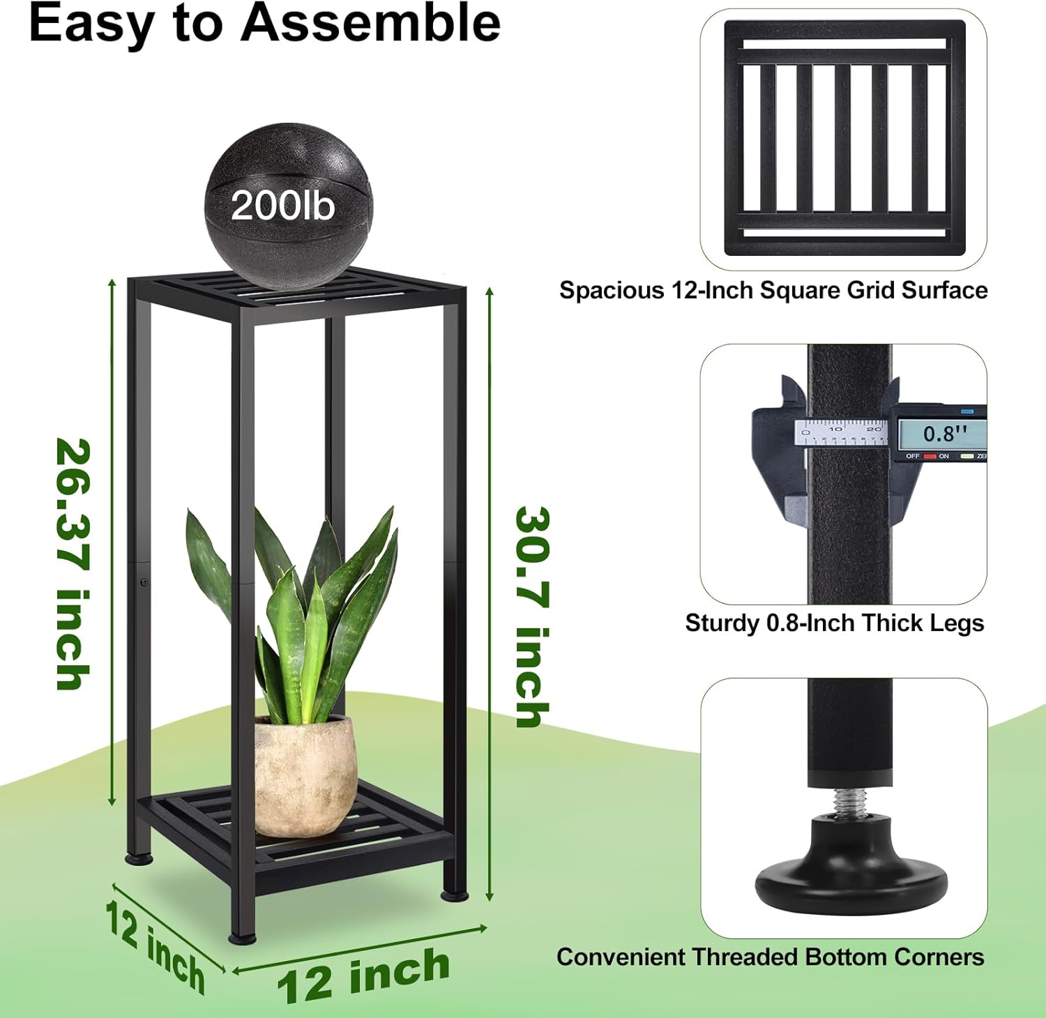 Lilybud--lily Plant Stand Indoor Outdoor Heavy Duty Wrought Iron Pedestal Stands Metal Plant Stand Decorative Flower Stand for Patio Garden Deck Living Room