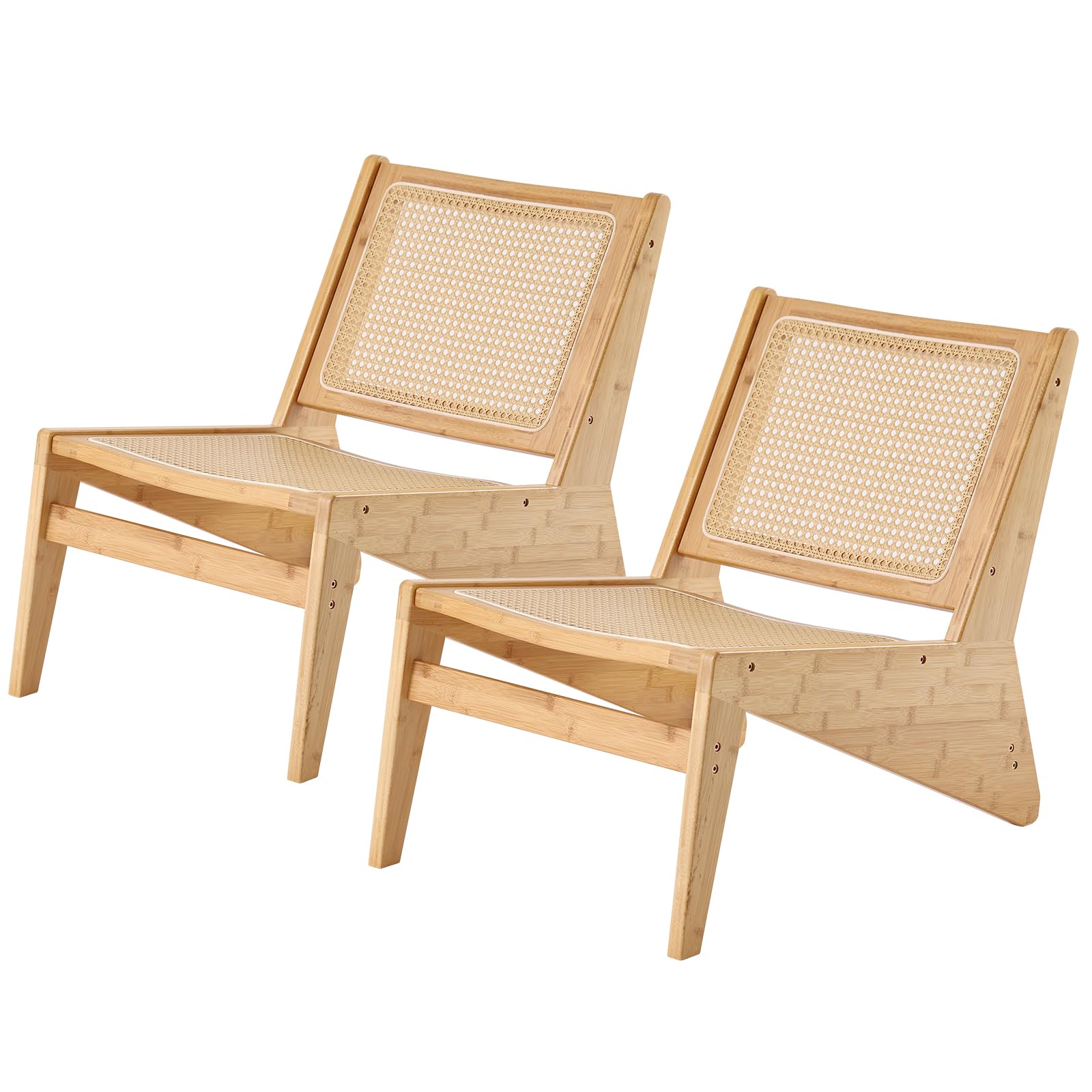 MBOOYOME Mid Century Modern Accent Chair for Living Room, Low Lounge Chair with Solid Wood Frame, Comfy Armchair for Bedroom and Balcony, Walnut