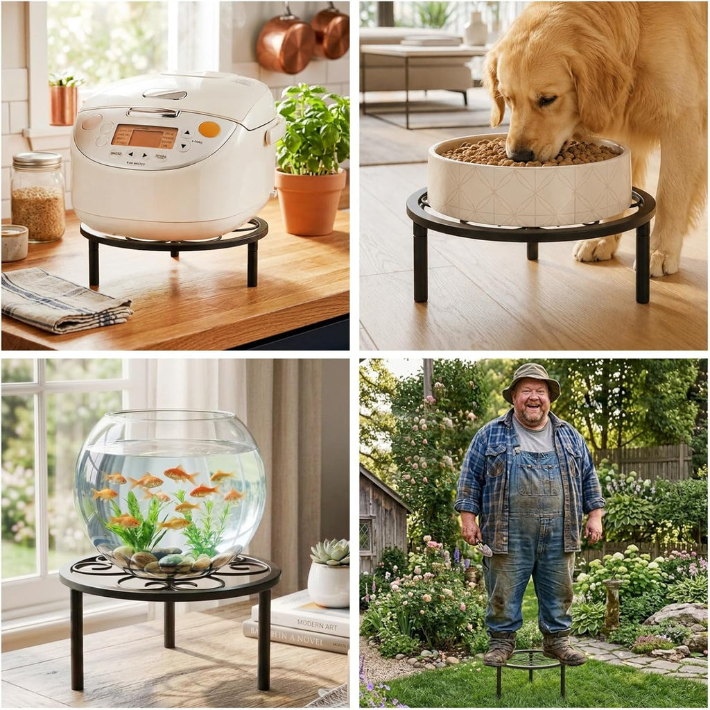 5 Pack Rustproof Metal Plant Stands, Heavy Duty Round Pot Holders for Indoor Outdoor Garden
