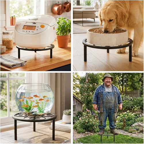 5 Pack Rustproof Metal Plant Stands, Heavy Duty Round Pot Holders for Indoor Outdoor Garden