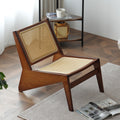 MBOOYOME Mid Century Modern Accent Chair for Living Room, Low Lounge Chair with Solid Wood Frame, Comfy Armchair for Bedroom and Balcony, Walnut