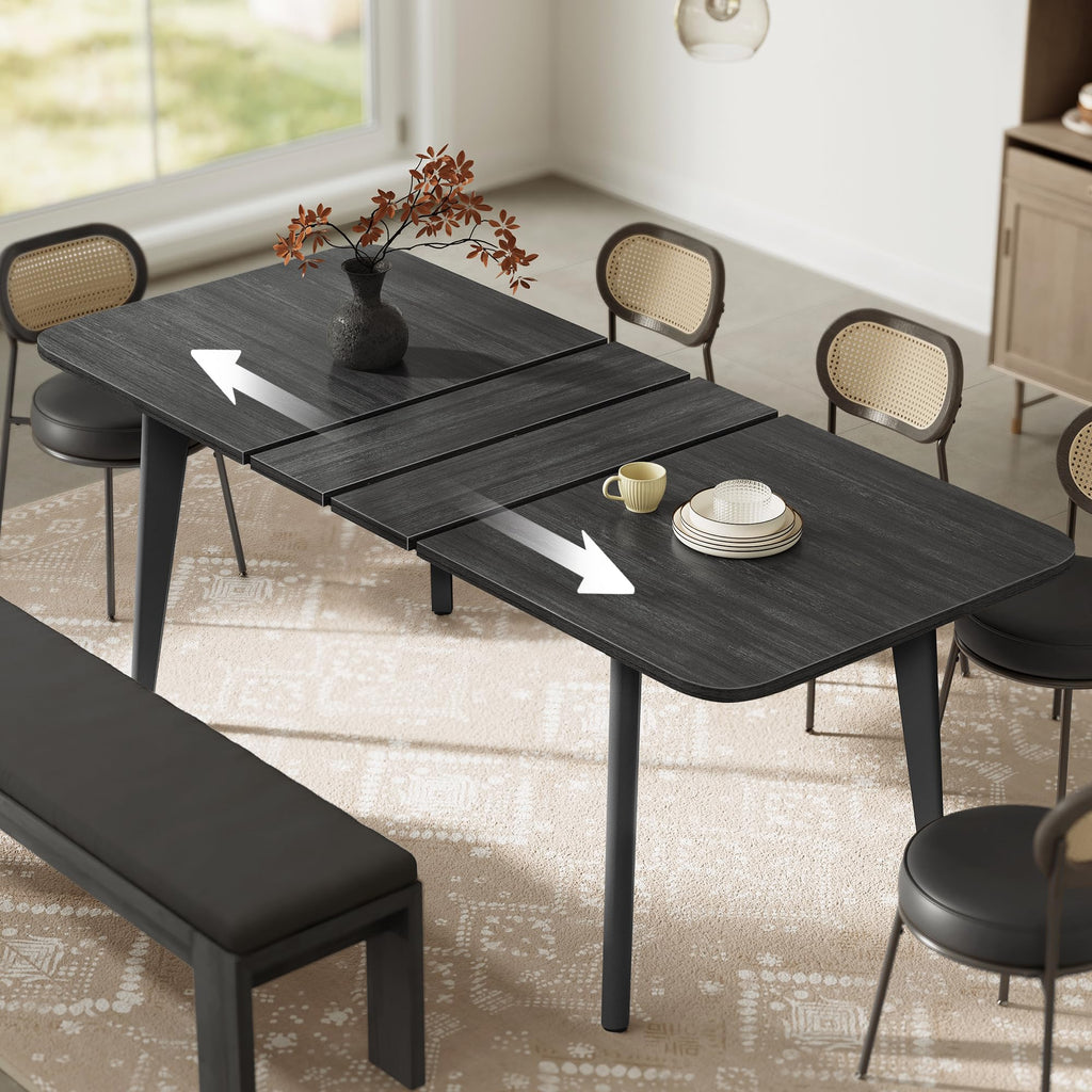 VASAGLE Folding Dining Table, Kitchen Table, Drop Leaf Extendable Table for Small Spaces, Seats 2-4 People, Industrial, Rustic Brown and Black UKDT077B01