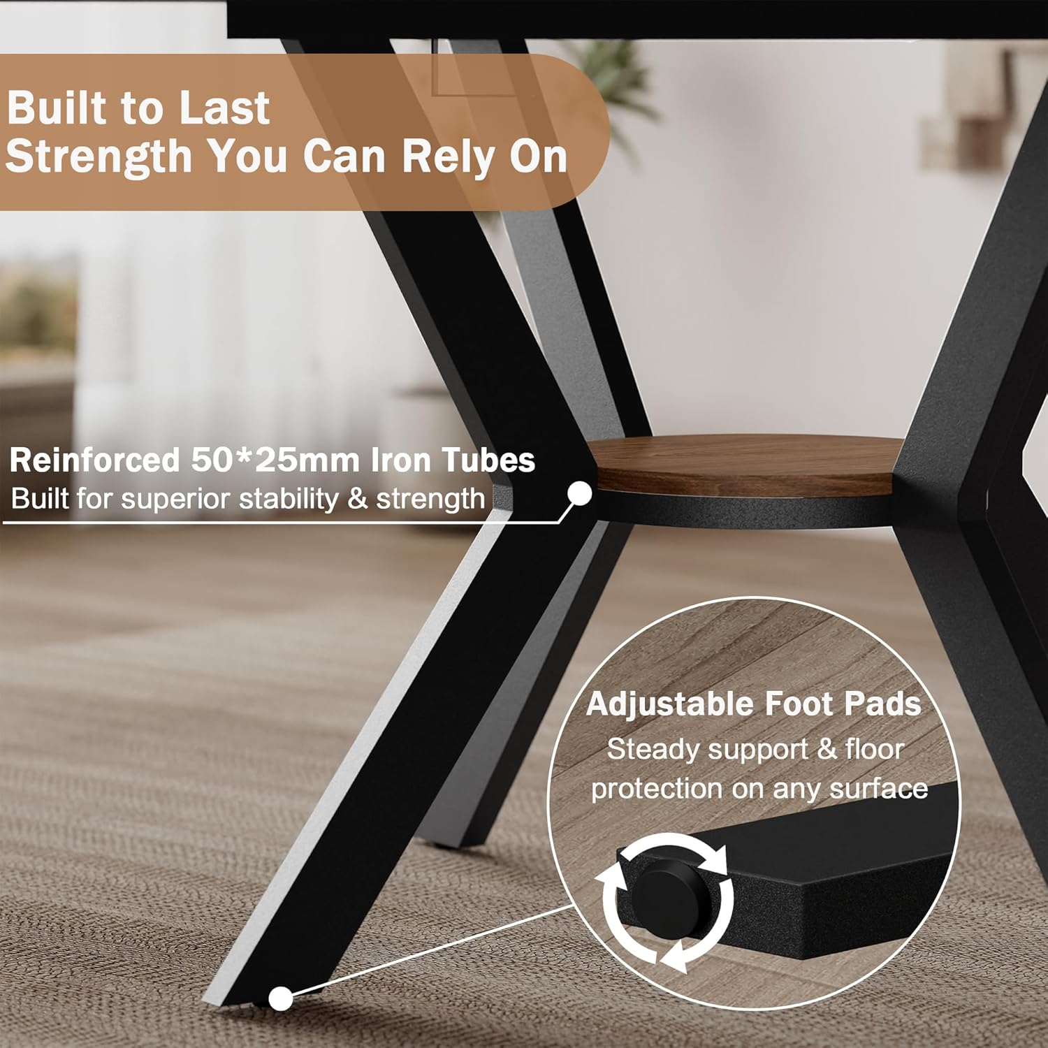 42"-58" Extendable Round Dining Table with Hidden Leaves & Storage Shelf, Metal Legs for Small Spaces