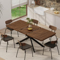 Extendable Dining Room Table for 4 6 8, 55"-70.9" Long Rectangle Kitchen Table,Wood Expandable Dining Table with Butterfly Leaf Self-Storing, Space Saving, For Kitchen Dining Living Room,Modern,Walnut
