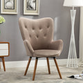 Roundhill Furniture AC155YL Doarnin Silky Velvet Tufted Button Accent Chair, Yellow 30D x 41.5W x 26.8H in